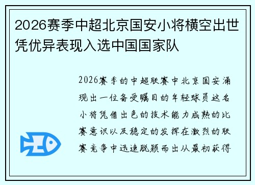 2026赛季中超北京国安小将横空出世凭优异表现入选中国国家队 2026赛季中超北京国安小将横空出世凭优异表现入选中国国家队